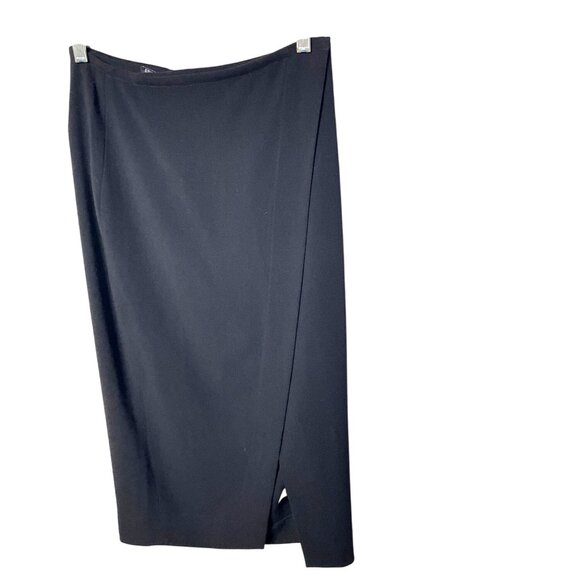 Erika Schrieber NWT Black Wrap Midi Skirt Women's Size XS Made in USA Stretch - Picture 9 of 9